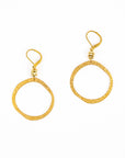 Hammered Brass Circle Earrings