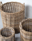 Rattan Laundry Storage Baskets Round