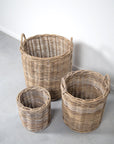 Rattan Laundry Storage Baskets Round