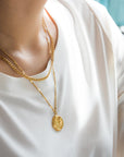 Layered Necklace Gold Chain and Pendant