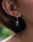 Courageous Cross Earrings - Stainless Steel