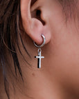 Courageous Cross Earrings - Stainless Steel