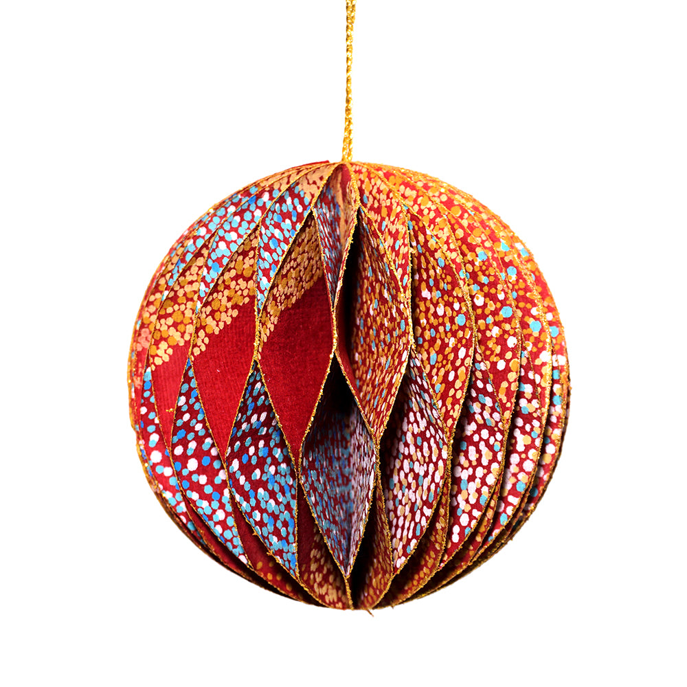 Lynette Brown - Indigenous Art Honeycomb Christmas Ball