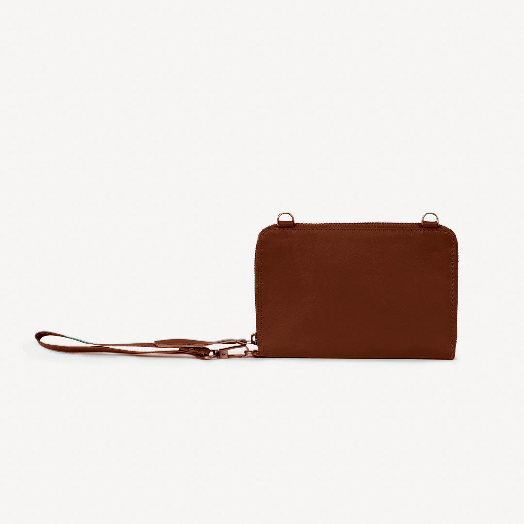 Crossbody Wallet Leather - Brown
