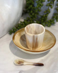 Handcrafted Polished Bowl with Salt Cellar & Spoon