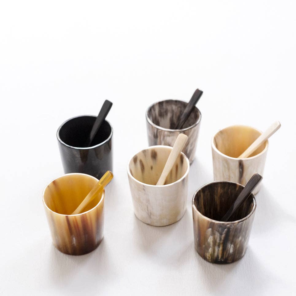 Handcrafted Polished Bowl with Salt Cellar &amp; Spoon