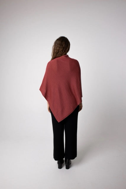 Alpaca Classic Poncho - Black and Magenta