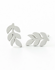 Rowen Leaf Stud Earrings - Stainless