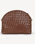Crossbody Handbag Woven Halfmoon - Chocolate