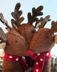 Christmas Decoration Standing Reindeer Red Scarf