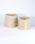 Fringe Fold Basket - Jute & Cotton