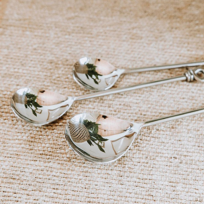 Knotted Stainless Steel Serving Spoons - Set of 3