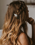 Kavya Hair Pin Barrette - Silver Fern