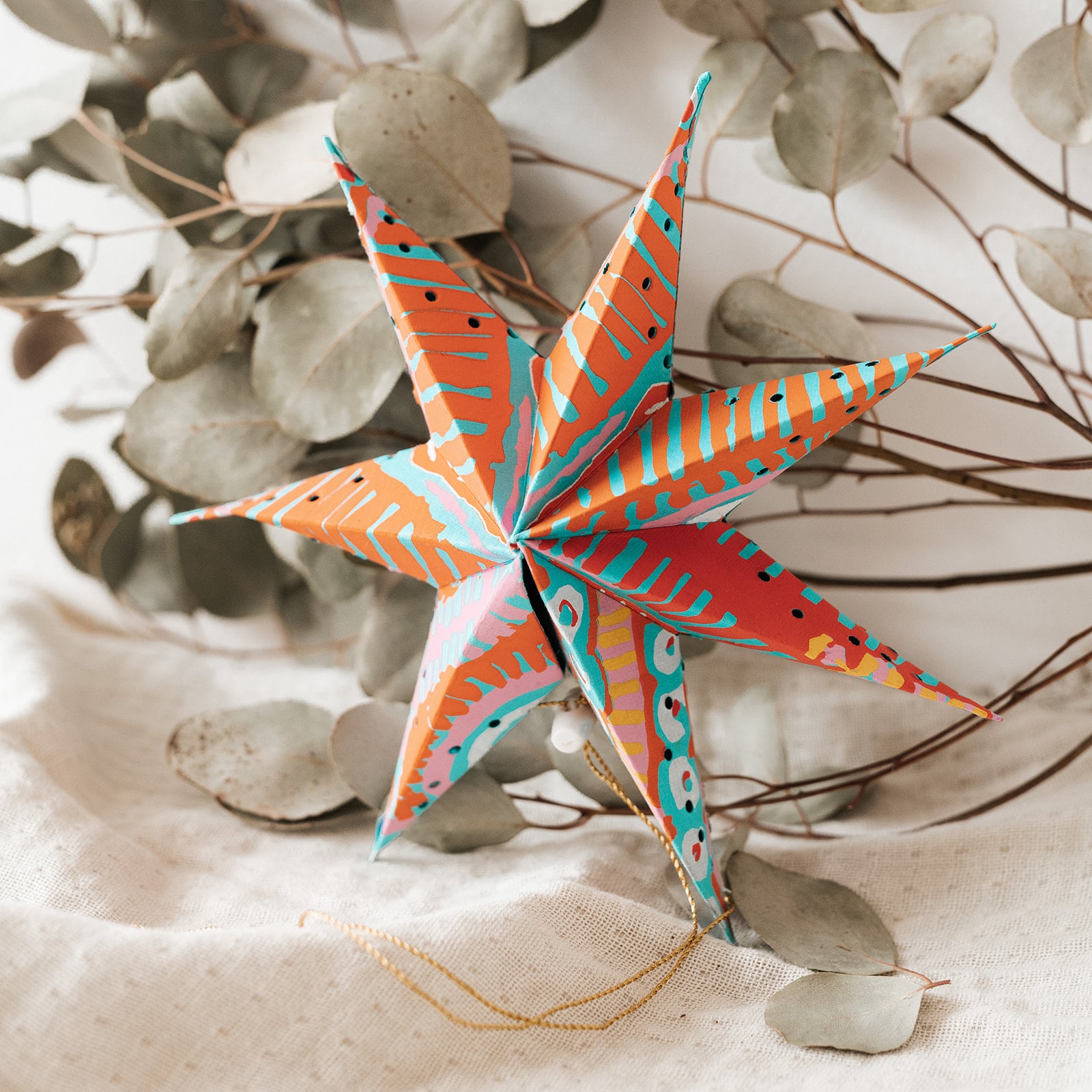 Indigenous Art Paper Star - Murdie Nampijinpa Morris - The Fair Trader