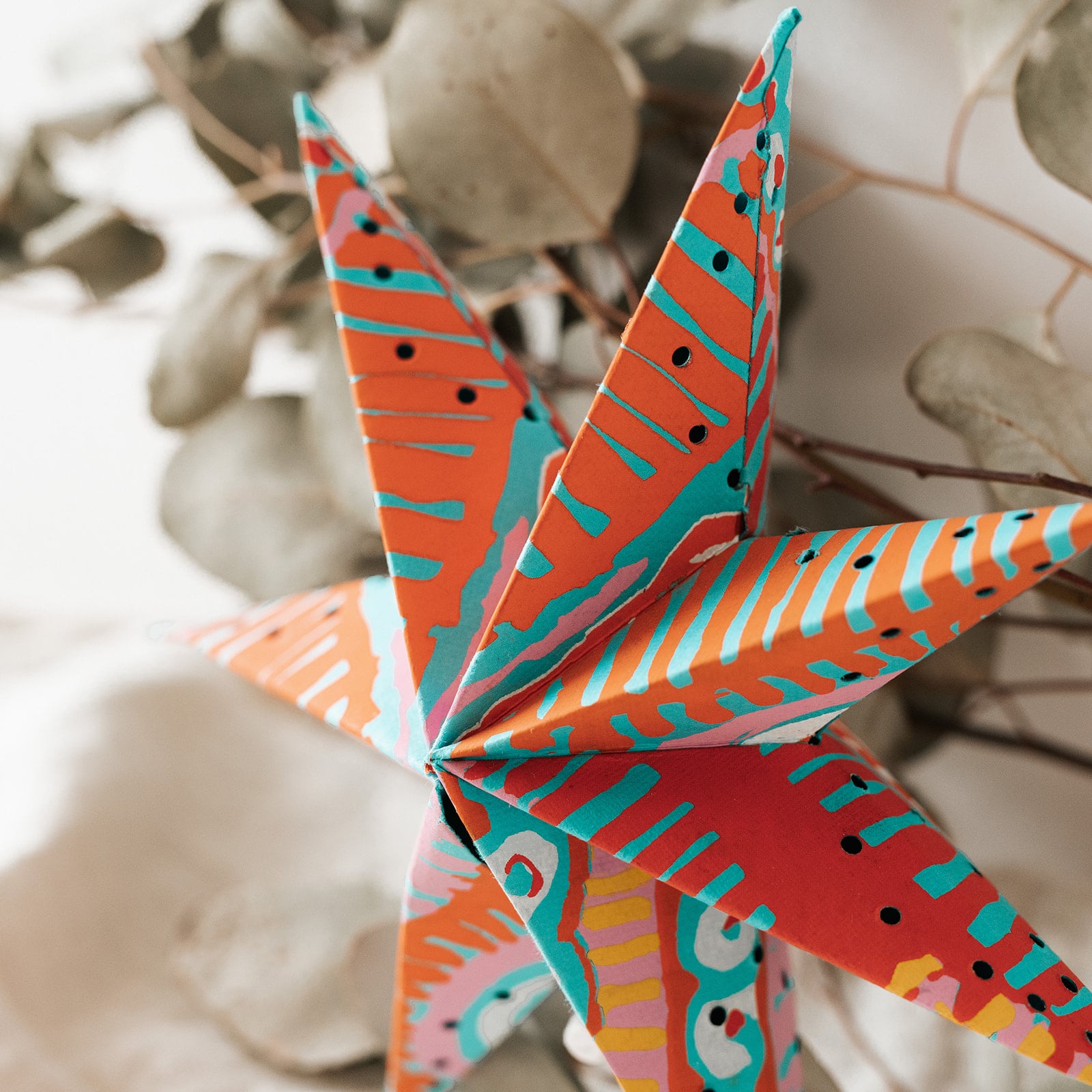 Indigenous Art Paper Star - Murdie Nampijinpa Morris - The Fair Trader