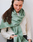 Alpaca Wool Classic Scarf - Olive with Black Fringe - The Fair Trader