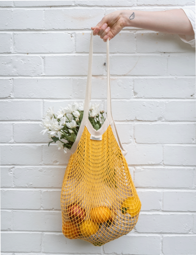 Organic Cotton String Shopping Bag - Long Handle