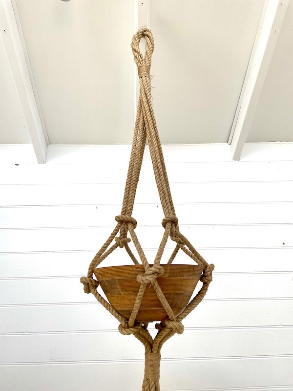 Handmade Jute Rope Plant Hanger - Natural