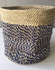 Jute Storage Basket - Indigo/Natural