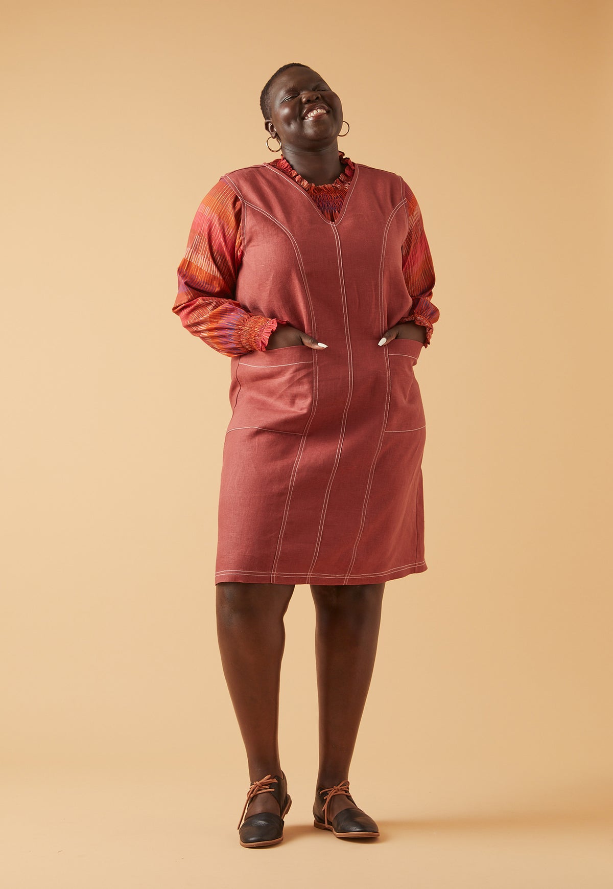 Dusty pink pinafore dress 2025