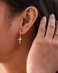 Courageous Cross Earrings - Gold