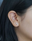 Triangle White Topaz Earrings