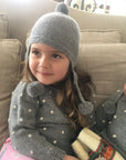 Traditional Children's Alpaca Beanie with Ear Warmers - Grey - The Fair Trader