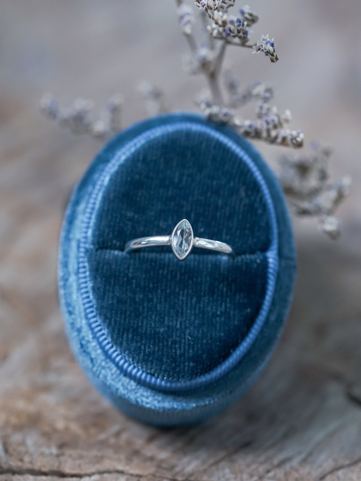 Marquise Aquamarine Ring