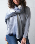 Alpaca Wool Classic Scarf - Blue/Grey/White Stripe - The Fair Trader