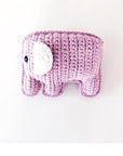 Organic Cotton Elephant Rattle - Pink - The Fair Trader