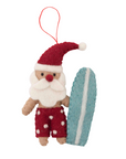 Santa with Blue Surfboard Hanging Decoration