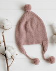 Traditional Children's Alpaca Beanie with Ear Warmers - Rose Pink - The Fair Trader