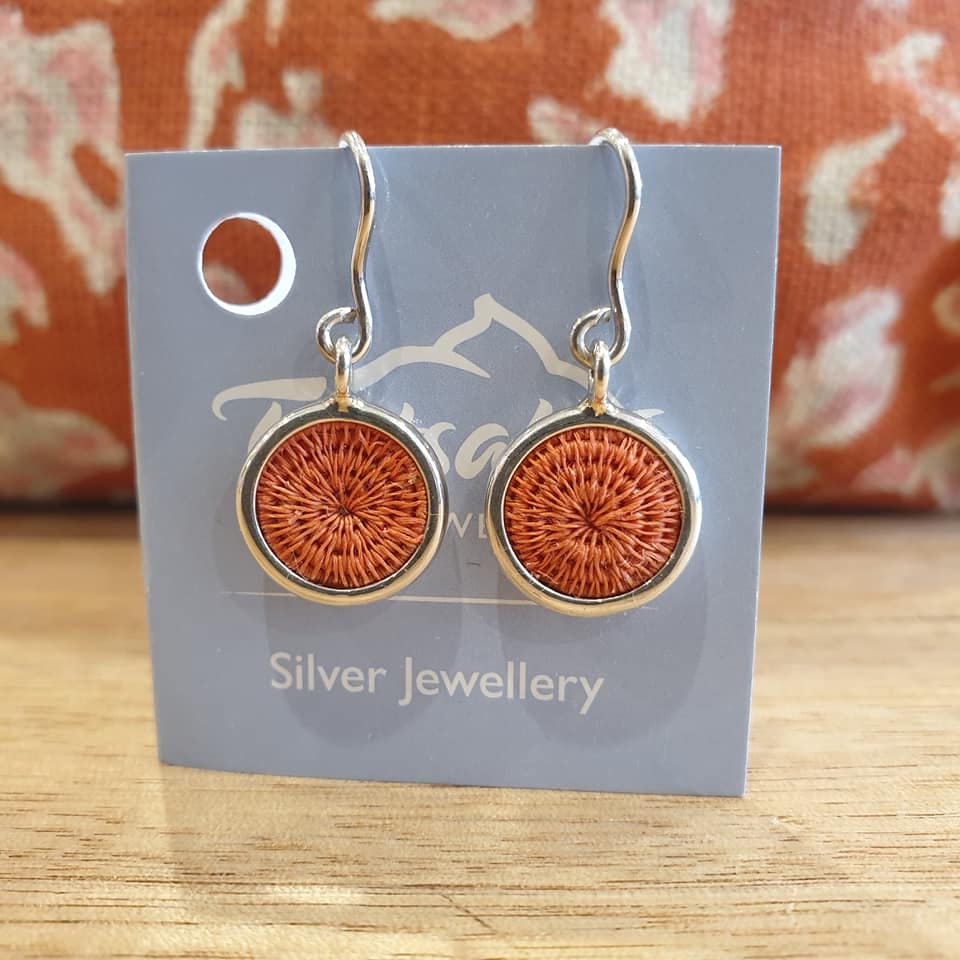 Mini Silver Hanging Earrings - Coral - The Fair Trader