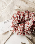 Large Silk Scrunchy - Berry Floral - The Fair Trader