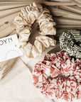 Large Silk Scrunchy - Berry Floral - The Fair Trader