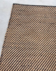 Jute and Cotton Rug - Natural & Black, Diagonal Stripe 60 x 90cm
