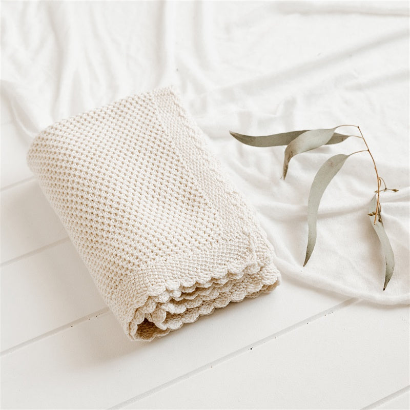 Cotton Baby Blanket - Cream - The Fair Trader