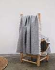 Alpaca Classic Small Throw - Grey with White Fringe - The Fair Trader