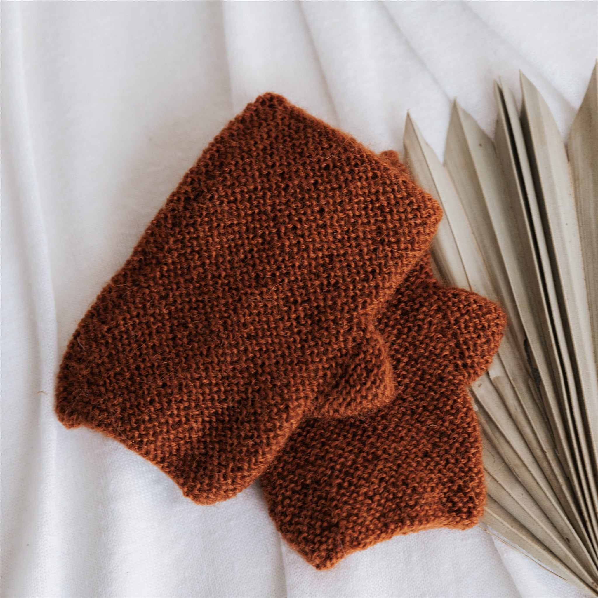 Alpaca Fingerless Gloves - Adult - Rust - The Fair Trader