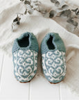 Hand Knitted Slippers 100% Pure NZ Wool - Light Blue