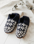 Hand Knitted Slippers 100% Pure NZ Wool - Navy Blue