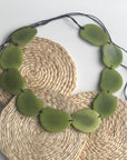 Tagua Petal Necklace - Light Green