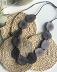 Tagua Petal Necklace - Grey