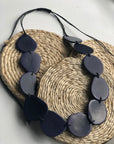 Tagua Petal Necklace - Eggplant Purple