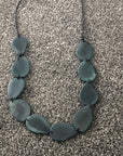 Tagua Petal Necklace - Blue/Grey Slate Grey