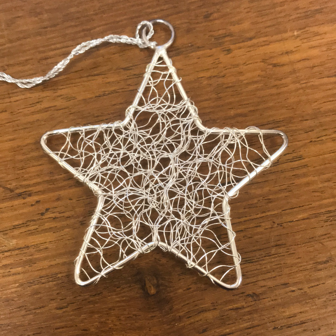 Silver Star Wire Christmas Decoration - The Fair Trader