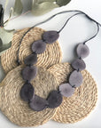 Tagua Petal Necklace - Grey