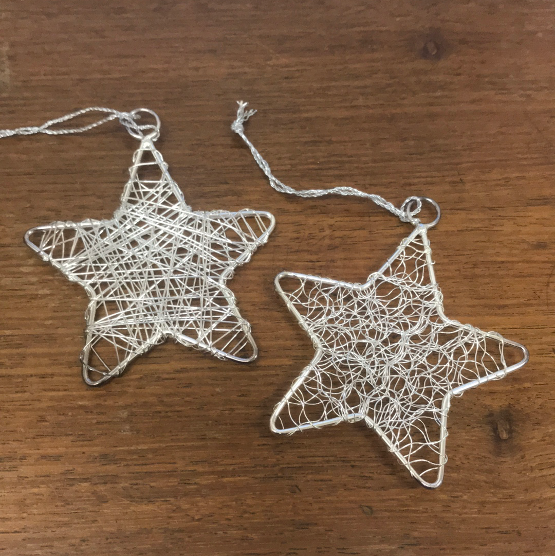 Silver Star Wire Christmas Decoration - The Fair Trader