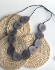 Tagua Petal Necklace - Grey