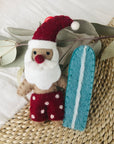 Santa with Blue Surfboard Hanging Decoration